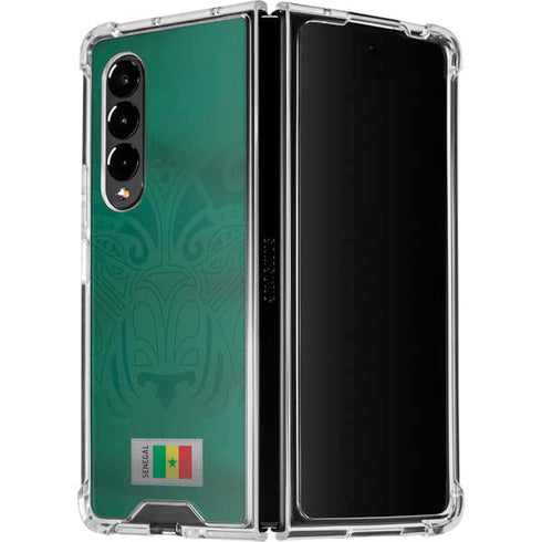 Senegal Soccer Flag Galaxy Z Fold4 5G Clear Case